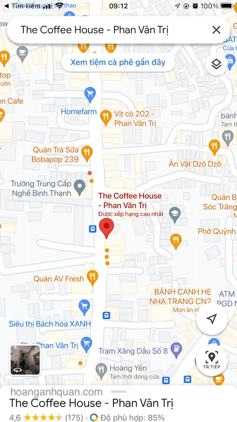 Địa điểm nổi bật khi được nhấp vào trên Google Maps