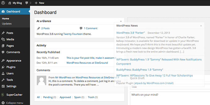 WordPress Dashboard